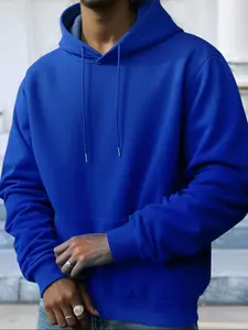 Men's Warm Casual Hooded Sweatshirt, Kangaroo Pocket & Drawstring Design, Fashionable Daily Wear Streetwear for Fall & Winter