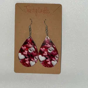 Valentine day earrings, Happy Valentine Day Earrings, Old Truck earrings, heart earring, tear drop earrings.