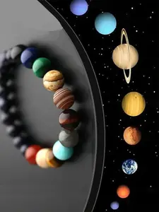 Creative Beaded Bracelet, Universe Galaxy Themed Beaded Bracelet, Fashion Accessories for Both Men & Women for Party, Daily Clothing Decor, Trendy All-match & Exquisite Jewelry for Birthday Gift, Elegant Jewelry Bracelet