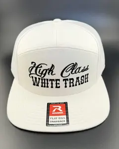 Richardson Embroidered Trucker Hat - Premium Snapback Construction, Black Embroidery, Breathable Mesh Back, Adjustable Fit, Casual Style, Mixed Fonts, Ideal for Tailgating, Funny Hats, Casual Hats