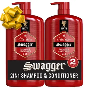 Old Spice Swagger 2-in-1 Shampoo and Conditioner Set for Men Cedarwood Lime Scent 29.2 Fl Oz Each Twin Pack Healthier Fuller Moisturized Hair Barbershop Quality