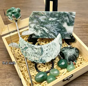 600g Natural Crystal Set – Moon & Star Towers with Elegant Bracelet
