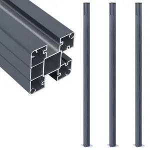 Fence Posts 3 pcs Dark Gray 72.8" Aluminum
