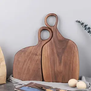 2-Piece Wooden Cutting Board Set, Durable Chopping Board, Rosewood Chopping Block with Handle & Hanging Hole, Food Grade Material, Multi-Functional Kitchen Tool