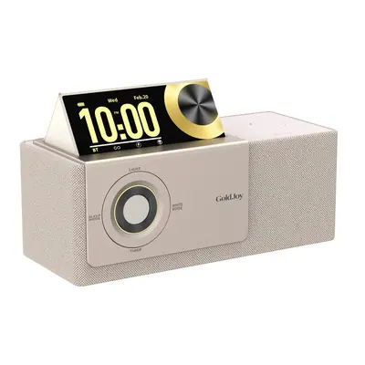 GoldJoy Flip Screen Bluetooth Speaker, Flip Display, 7-in-1 Wireless Charging Station, LED Sunset Lamp, Built-in White Noise, Portable Bedside Speaker, Deep Bass Stereo Sound, Aesthetic Bedroom Decor, Viral TikTok Finds, Trending Home Gadget, Holiday Gift