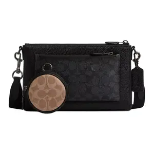COACH Holden 26 Monogram-Print Leather and Fabric Satchel Bag for Men, Brown and Black