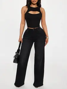Everyday Basic Straight Leg Denim Jeans - Black
