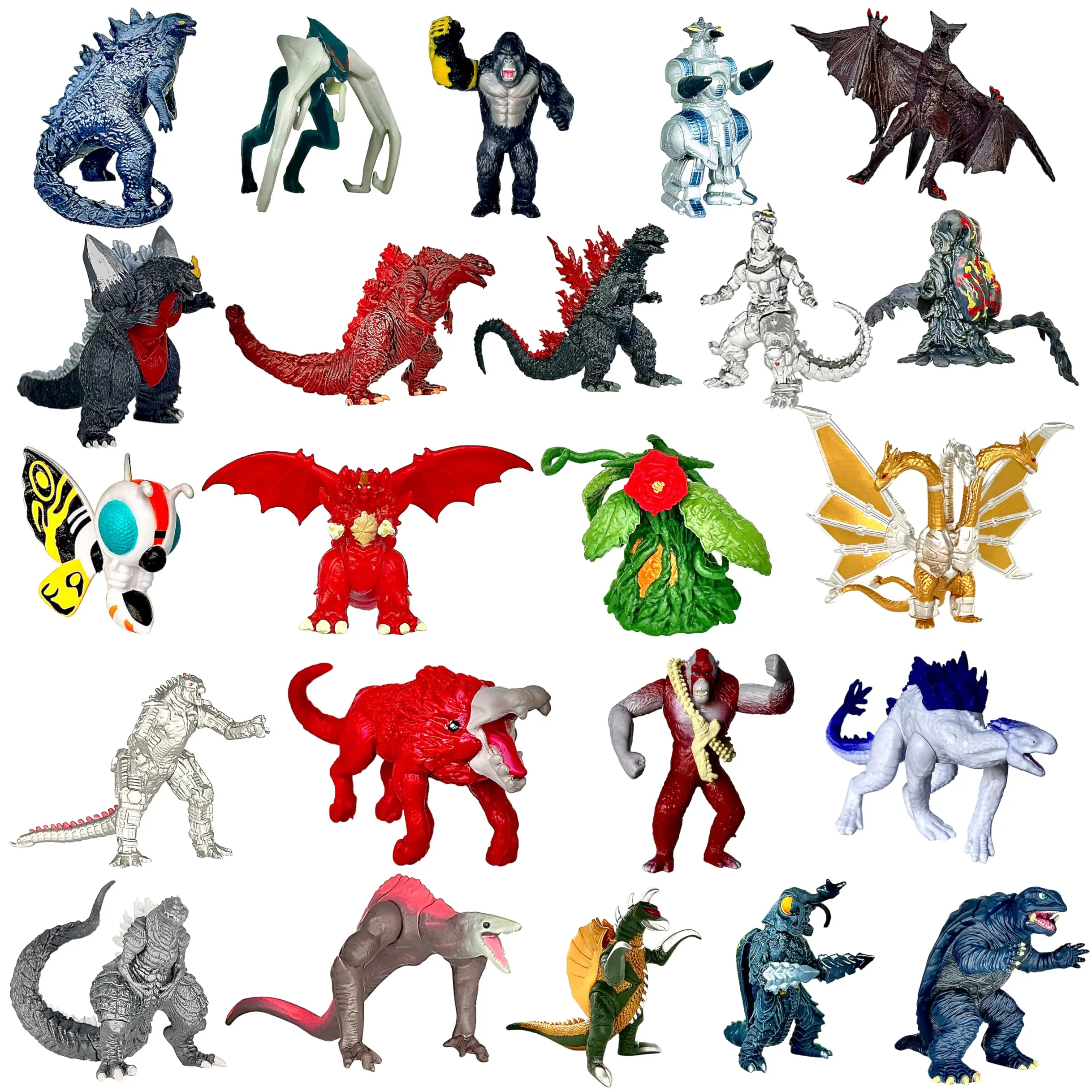 TwCare King Kong vs Godzilla Toys Set, Movable Joint Action Figures King of The Monsters Birthday Dinosaur Kid Gift Cake Toppers