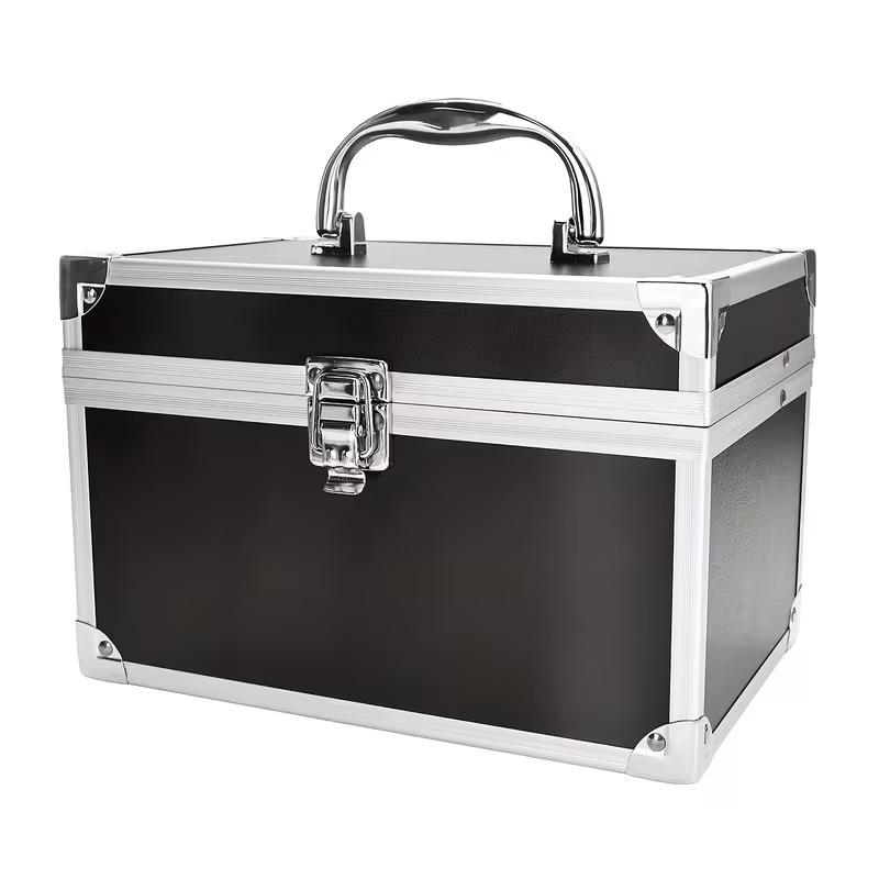 3-Tier Makeup Organizer with Mirror - Portable Mini Storage Beauty Box, Jewelry Case & Nail Art Toolbox for Professionals, Compact Design, Highquality Case, Travelfriendly Users