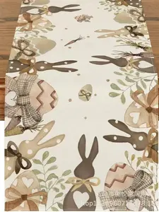 New Watercolor Floral Linen Table Runner, Spring and Easter Decor, Suitable for Home Kitchen Dining Room, Ca Prop 65 Compliant