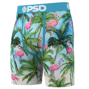 PSD Mens Island Time Boxer Brief - Standard Length 7 Inch Inseam, Soft and Breathable Poly Blend Fabric