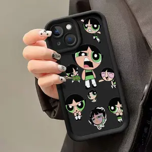 Powerpuff Girls TPU Anti-Shock Protective Phone Case for iPhone XS/XR/11/12/13/14/15/16/17 Pro Max/Plus, Smartphone-Cellphone Handheld Devices Accessories