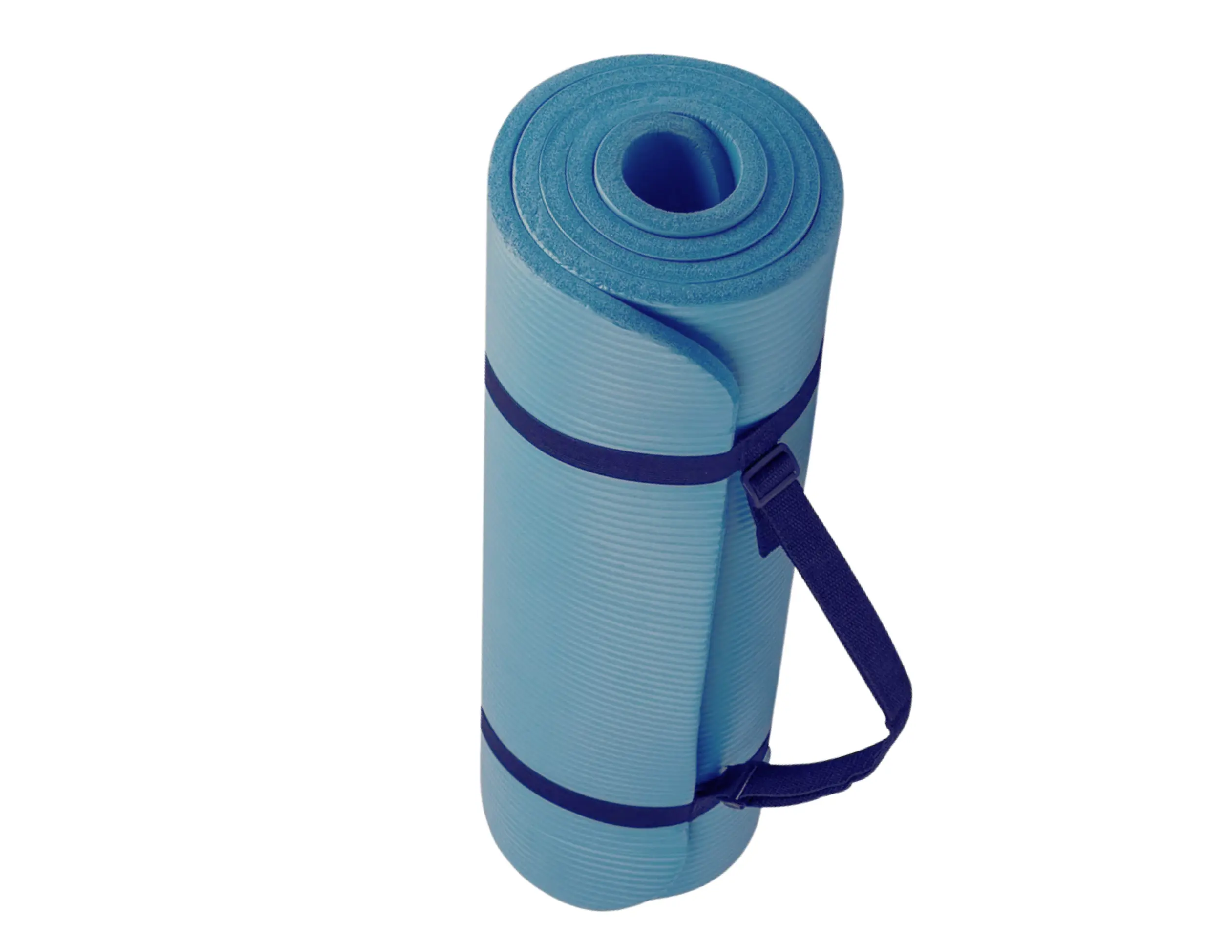 Unisex Adult Light Blue Yoga Mat - 1-Inch Extra Thick High-Density Foam, Cloud Cushion Support, Shape-Retaining, Anti-Slip, Durable & Long-Lasting Exercise & Fitness Equipment for Floor Workouts, Meditation