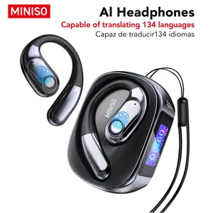 MINISO MS193 Wireless Earphone, LCD Full-color Display Charging Case Earbus, Waterproof Headset, Support To Play Music Games, High Quality Headphones