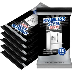 6 Pack 60 Count Stainless Steel Cleaner Wipes Stainless Steel Polish Wipes Clean and Polish Appliances for Household Appliances Including Oven Refrigerator Dishwasher Microwave and Grill