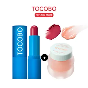 [TOCOBO Official] Lip Care Duo for Day & Night Vita Glazed Lip Mask & Tinted Lip Balm Hydrating Vegan Formula for Dry Chapped Lips - Glass Glow Moisturizing Treatment
