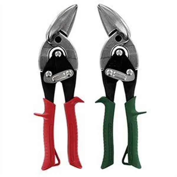 212 MAIN Heavy Duty Offset Aviation Snip Set (Model 254714) - 2-Piece Hand Tools with Handle, Compound Leverage, Molybdenum Construction for Sheet Metal Cuts (Sports & Outdoor Leisure Fishing Equipment)
