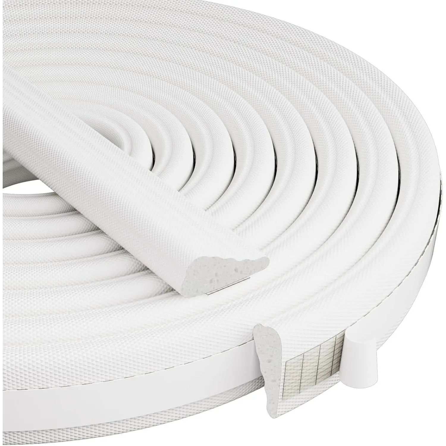 118” Wedge-Shape Foam Window Weather Stripping Door Seal Strip Soundproofing Frame Winter Insulation Tape for Exterior Front Noise Cancelling Inserts Gap Filler Light Blocker White