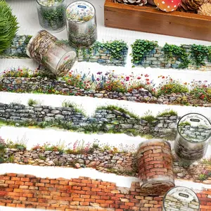 3 Rolls Wall Series Leaf Theme Decorative Tape, Scrapbooking Stickers, Holiday Gift, Multi-Color Waterproof Self-Adhesive One-Time Use