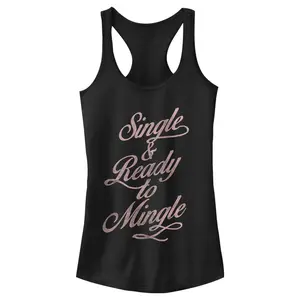 Juniors Womens Lost Gods Single & Ready to Mingle Racerback Tank Top