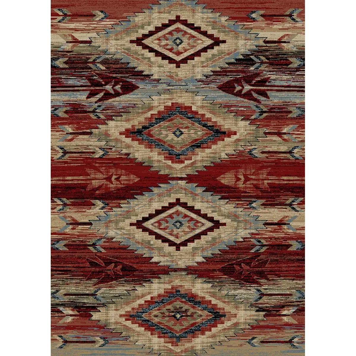 212 MAIN Mayberry Broken Bow American Destination Home Decor Stain Resistant Area Rug, Multi-Color, 5ft3in x 7ft3in Large Size, Home Decor Rugs, Stain Resistant Rug