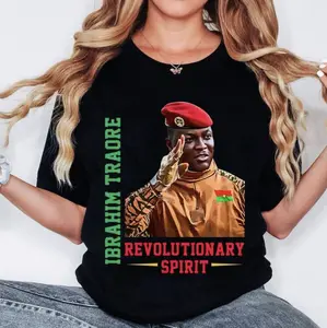 Ibrahim Traore TShirt - Sweatshirt - Hoodie, Revolutionary Spirit Graphic Tee, African Pride Shirt, Political Leader Shirt, Casual Gift For Supporters