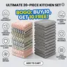 Buy 10 Get 10 Free | 20 Pack Total Non-Scratch Steel Wire Cleaning Rags + Absorbent Coral Fleece Microfiber Dish Cloths for Kitchen Home Cleaning ：