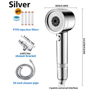 Filtered Handheld Shower Head – Lasts for Years, No Rust, No Leaks – High Pressure, On/Off Switch, Multiple Sprays – Great for Hard Water & Pet Baths High-Pressure powerful flow 4-Way