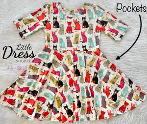 Winter cat with scarves and socks twirly dress