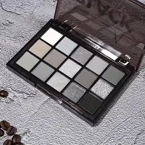 Fifteen-color dark eyeshadow palette, Eye shadow palettes, punk eye makeup, fine shimmer, matte contouring, multi-use, waterproof & sweat-proof, long-lasting coloring, music festival, Glitter Palette, Eye shadow plate