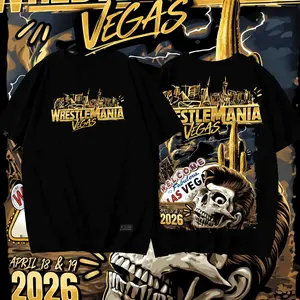 WrestleMania 42 Vegas 2026 Heavy Washed T-Shirt  Welcome to Fabulous Las Vegas – Skull Design Oversized Tee #WrestleMania #WrestleMania42 #Vegas2026