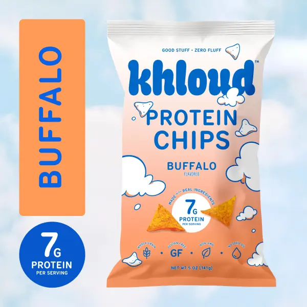 Buffalo Khloud Protein Chips by Khloe Kardashian | 7g of Protein Per Serving | No Seed Oils | Gluten-Free | Available in 4pk or 12pk