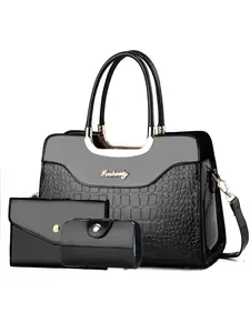 Fashion Three-Piece Retro PU Leather Crossbody Handbag Set, Large Capacity Multi-Layer Bag, Versatile Shoulder Straps & Crossbody Bag for Travel & Shopping Gift
