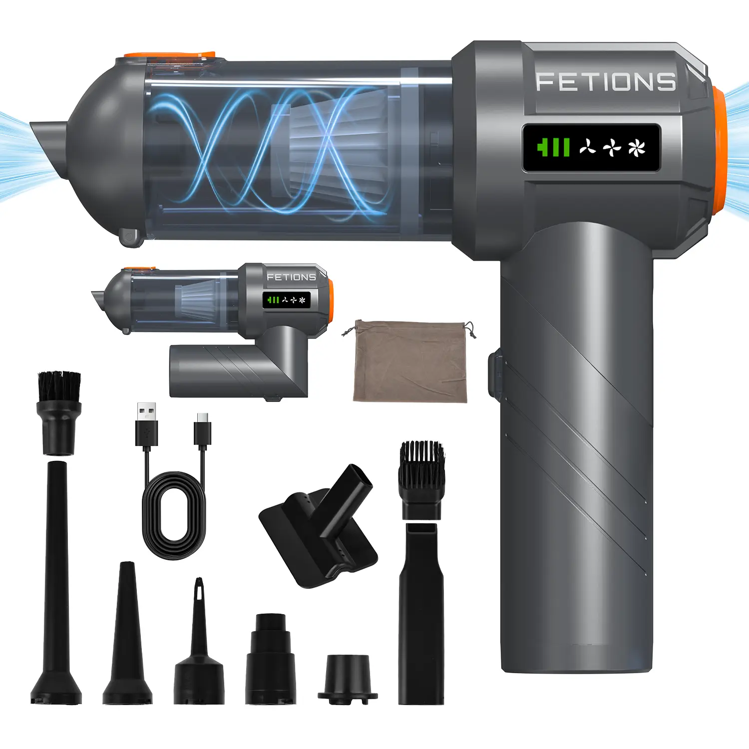 Quick Cleaning Ultra Portable Mini Vacuum, Rechargeable Cordless Vacuum Cleaner, Foldable 3 in 1 Handheld Vacuum Cordless Vac for Car Detailing Home Deep Cleaning, High-Capacity Battery, Type C, Washable Filter, Effectively Vacuum Dust and Debris