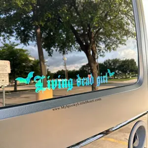 Living dead Girl decal, car decal, spooky car banner, goth windshield decal, gothic, car accessories
