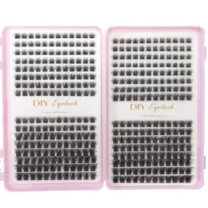 384 Cluster Eyelash Extension Set, Segmented False Eyelashes, Individual Clusters Natural Dense Look, Perfect for Bridal Makeup