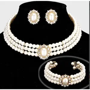 3Pcs Pearl Necklace Set