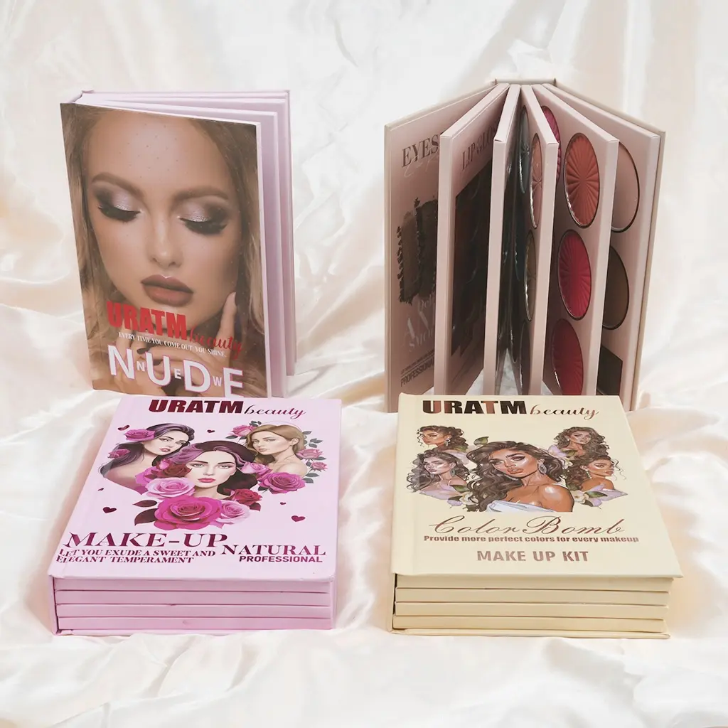 URATM Portable Makeup Book Set All-in-One Cosmetic Kit - 20 Eyeshadows 16 Lip Glosses 6 Highlighters 6 Blushes 5 Contour Pans for Women's Versatile Looks