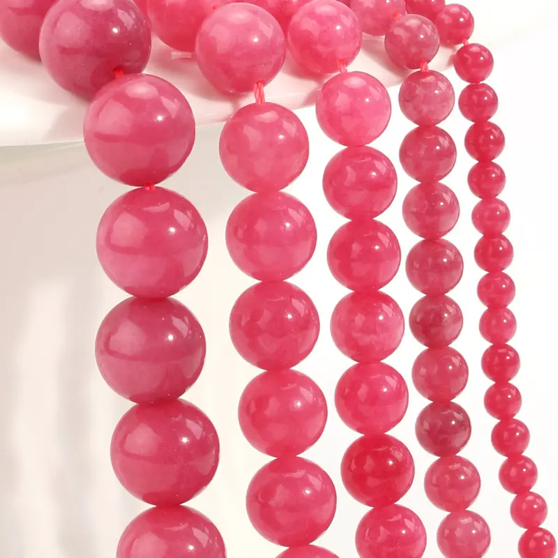 Natural Strawberry Quartz Beads 4-12mm, Gemstone Loose Beads for DIY Jewelry Making, Beading Supplies, Handmade Necklace & Bracelet Supplies, Beads for Bracelets, Crystal Beads