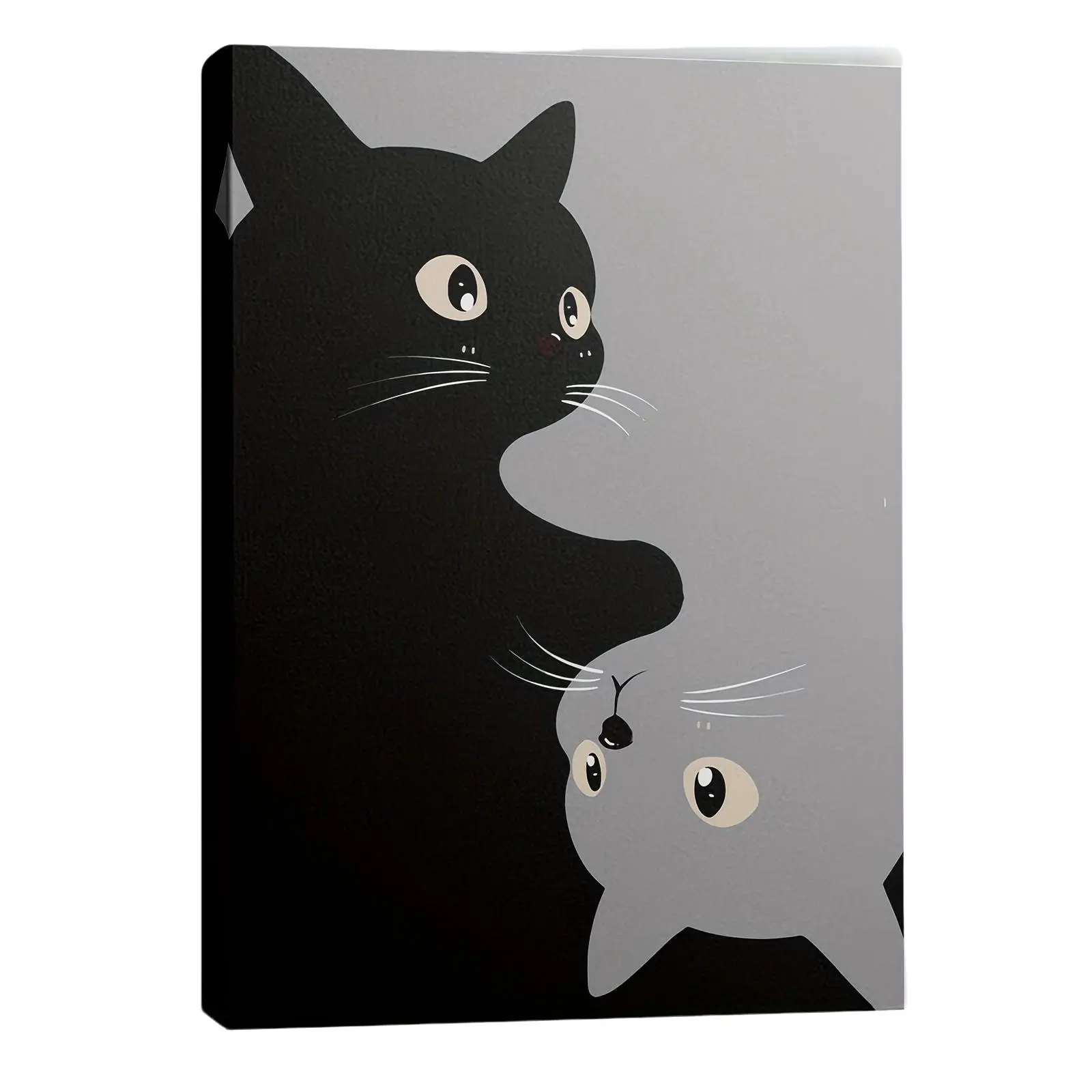 1pc Cute Cat Abstract Art Canvas Wall Decor, Living Room Bedroom Dorm Decoration, Cute Animal Theme Home Accessories