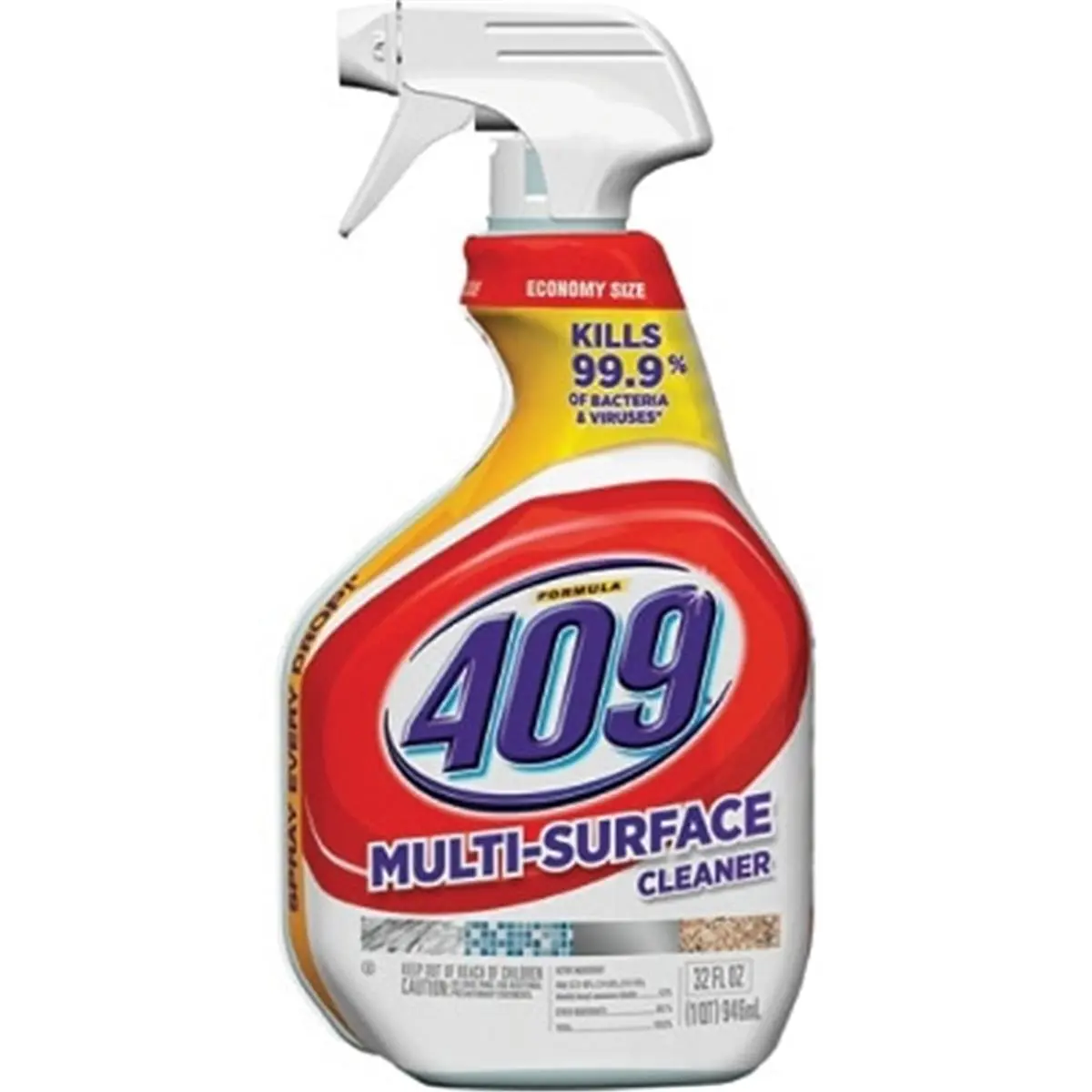 Clorox CLO31220 32 oz Formula 409 Multi-Surface Cleaner Spray - 212 MAIN White & Red Stainless Steel Container, Household Mold Remover for Outdoor Use