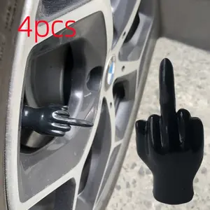 4 Piece Finger Bicycle Valve Caps, Motorcycle Tire Stoppers, Durable Rubber Material, Universal Fit for Various Vehicle Types, Car Parts