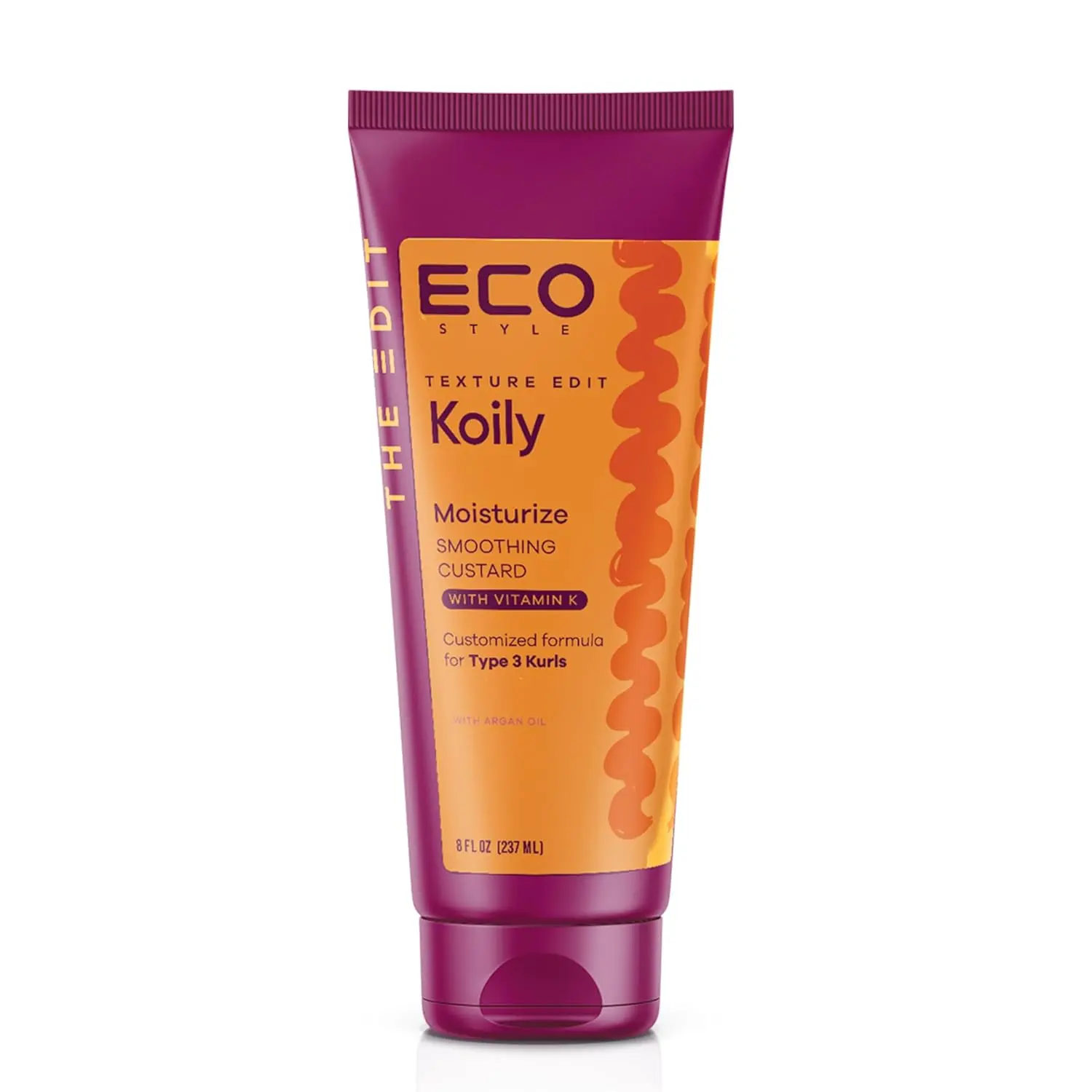 ECO Style Texture Edit Koily Smoothing Butter Cream, Moisturizer for Frizz Control and Detangling, Restores Elasticity for Type 4 Natural Curls, Sulfate & Alcohol-Free, 8 oz, Curly Hair, Hydration, Bouncy Curls, Hydrate, Haircare, Moisture, Type 4 Curls