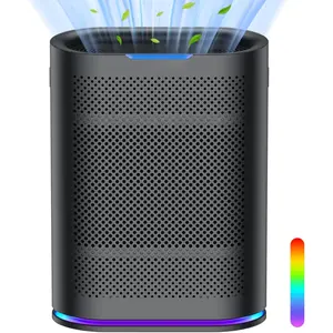 Air Purifiers for  Large Room Cover 2,100 Ft2, Air Purifier with Air Quality  & ,Auto H13 Air Purifier Removes Pets Hair Dust  Odor,with 7 Colors Light(Black)