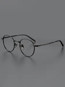 Elegant Titanium Frame Glasses, Light Blocking Lenses, Unisex Casual Style, Perfect for Travel, Streetwear, Music Festivals