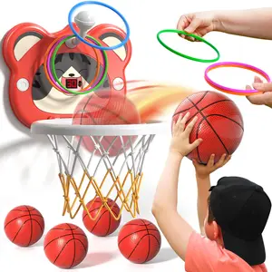 Kids Indoor Basketball Hoop Set For Door Frame Includes 4 Balls Toy For Boys Girls Home School Or Birthday Gift parent-child outdoor