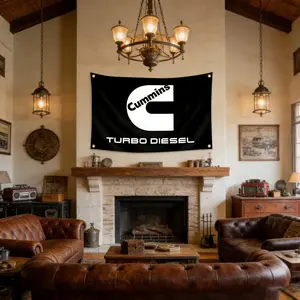Flag for Cummins 3x5Ft Room Wall Hanging Large Tapestry Suitable for Indoor Outdoor Garage Man Cave Dorm Bedroom Decor Banner with 4 Brass Gromments
