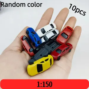 Mini Model Car Set 1:100-200 Scale, Colorful Plastic Simulation Cars, Detailed Interior & Exterior, Various Sizes, Desktop Decoration, Matchbox Cars