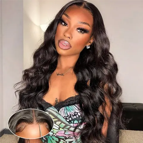 Bling Hair Human Hair Lace Front Wig - 13x4/13x6 Glueless Body Wave, Adjustable Drawstring Hood, Brazilian Closure, Heat Resistant, Ready-To-Wear for Female Back to School