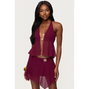 Sea Star Chiffon Split Front Top